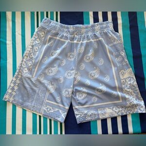 Blue and White Patterned Shorts